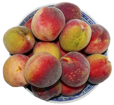 Fresh Peacheson Plate PNG Image