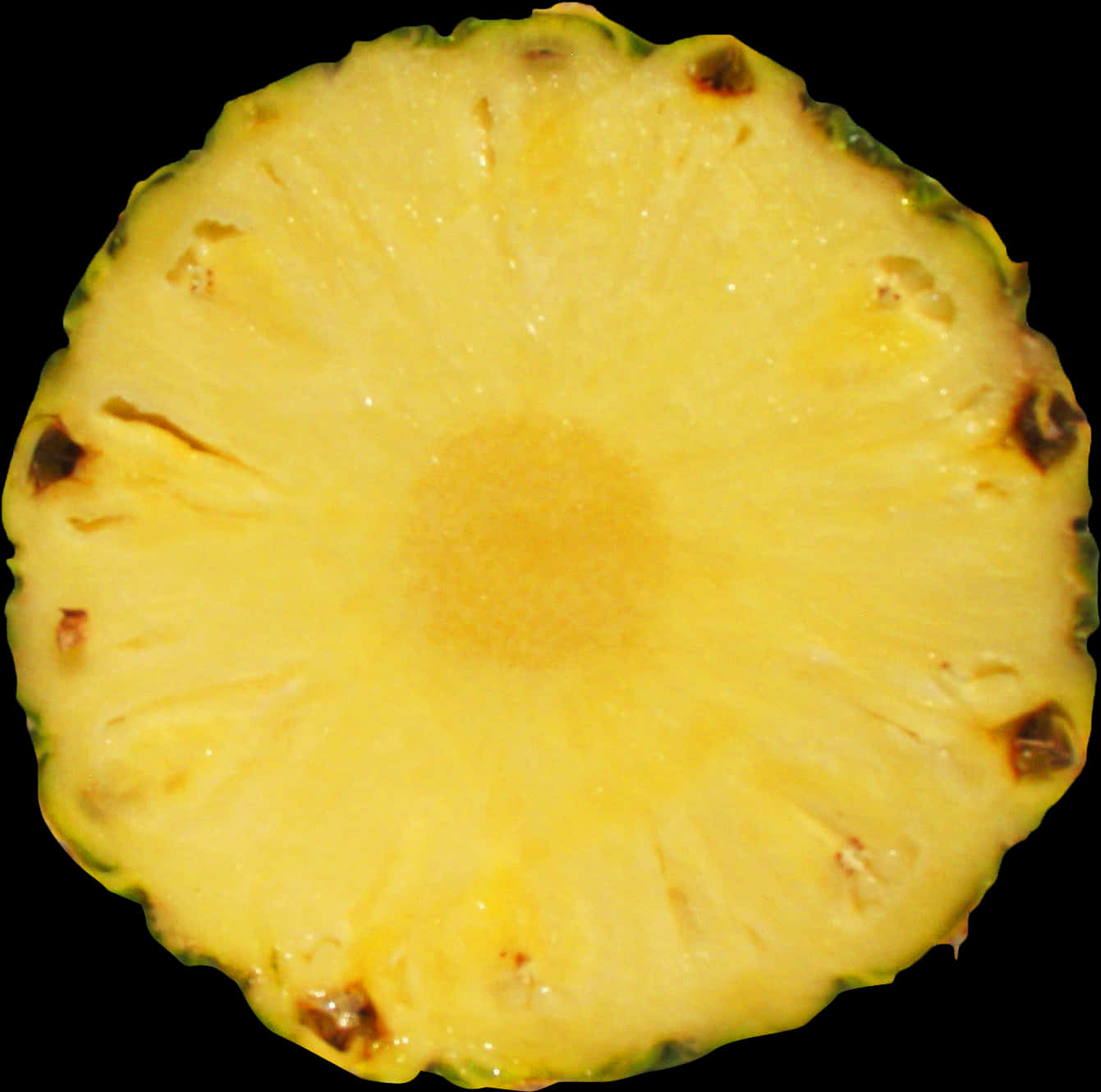 Fresh Pineapple Slice Cross Section.jpg PNG Image