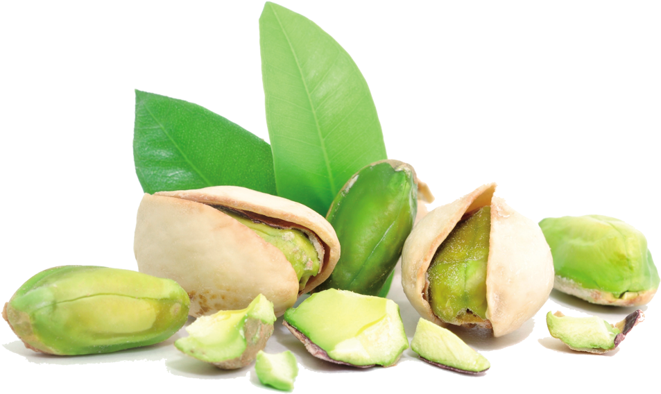 Fresh Pistachioswith Leaves PNG Image