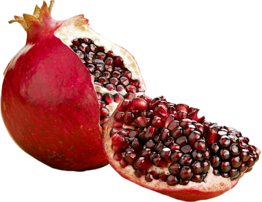 Fresh Pomegranateand Half Cut Revealing Seeds.png PNG Image