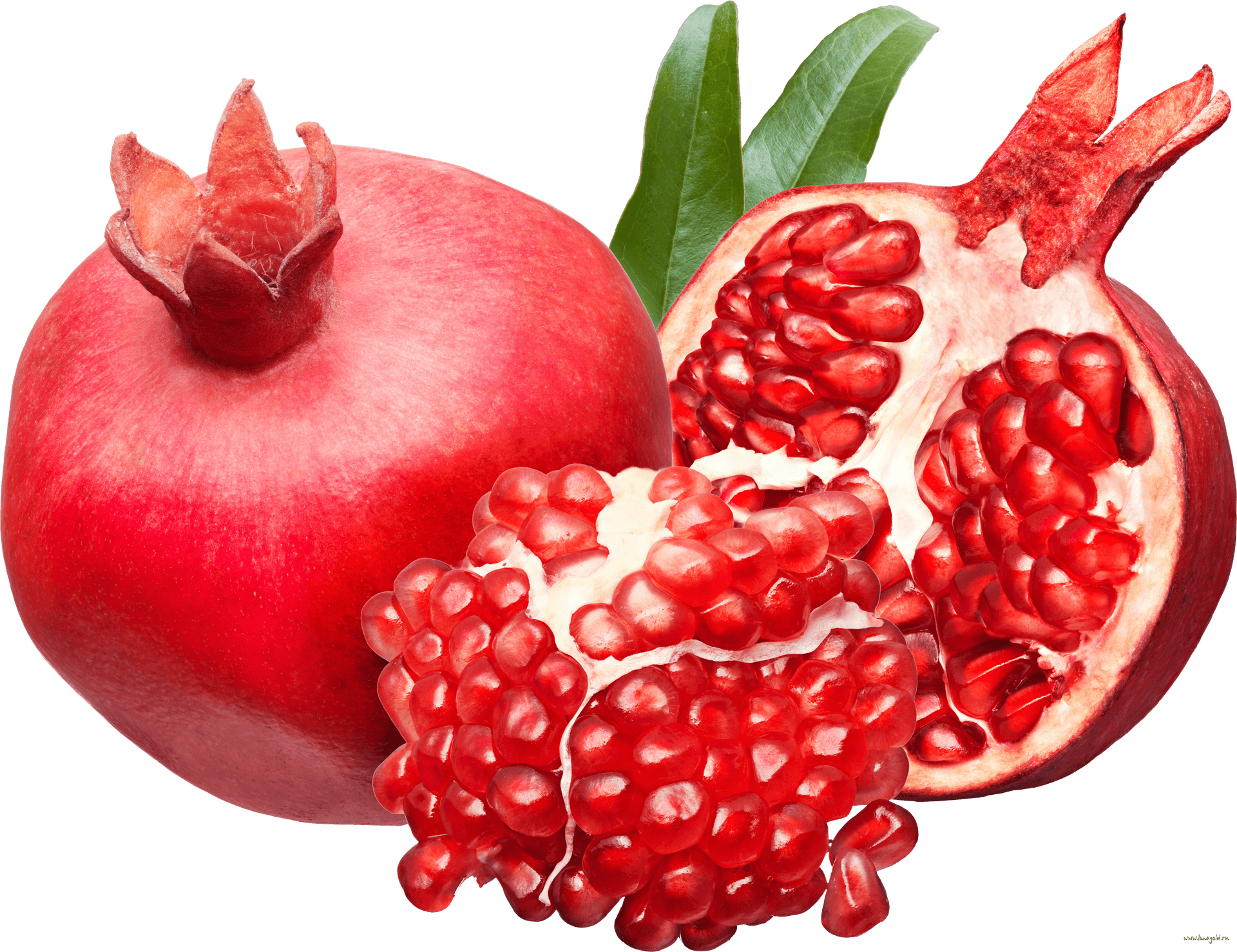 Fresh Pomegranateand Half Cut Section PNG Image