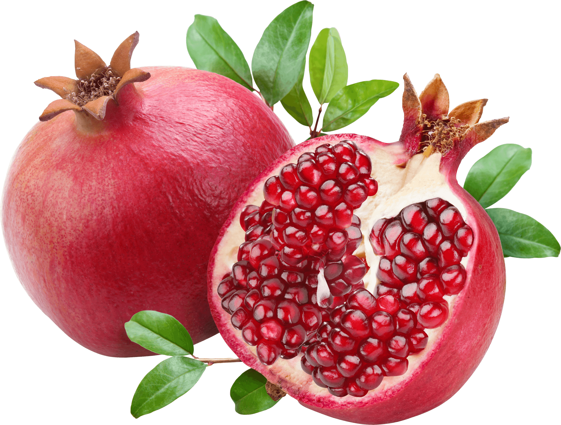 Fresh Pomegranateand Half Cut Transparent Background PNG Image