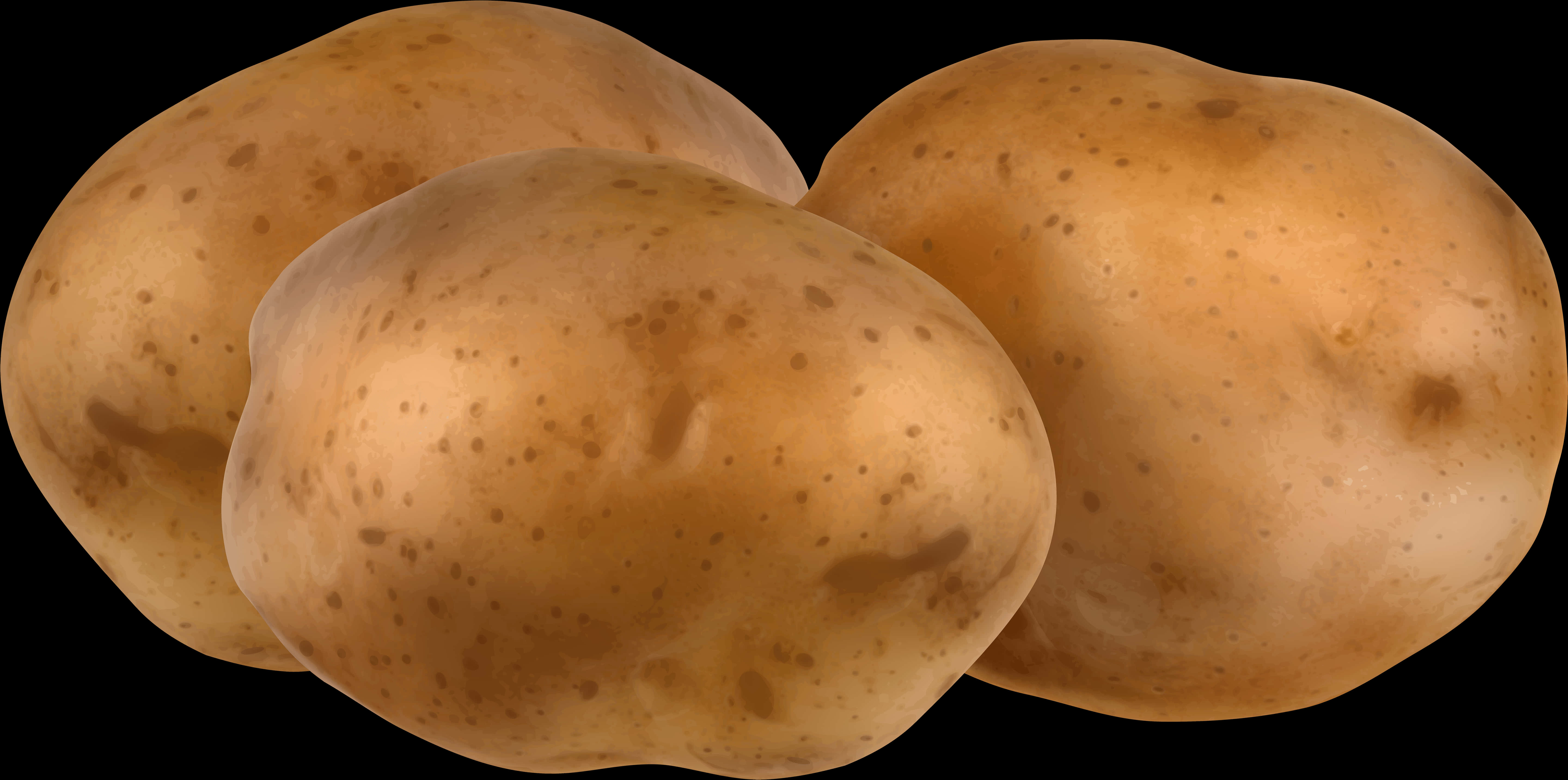 Fresh Potatoes Black Background PNG Image