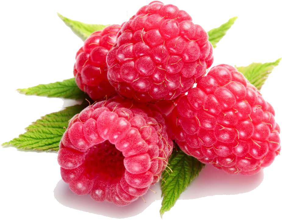 Fresh Raspberrieswith Leaves.png PNG Image