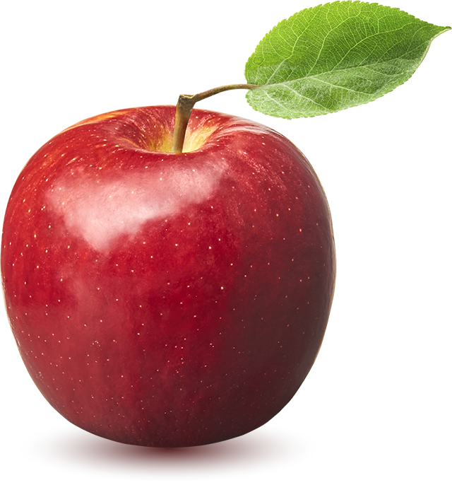 Fresh Red Applewith Leaf PNG Image