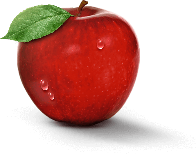 Fresh Red Applewith Water Droplets.png PNG Image