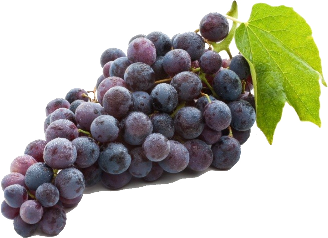 Fresh Red Grapes With Leaf.png PNG Image