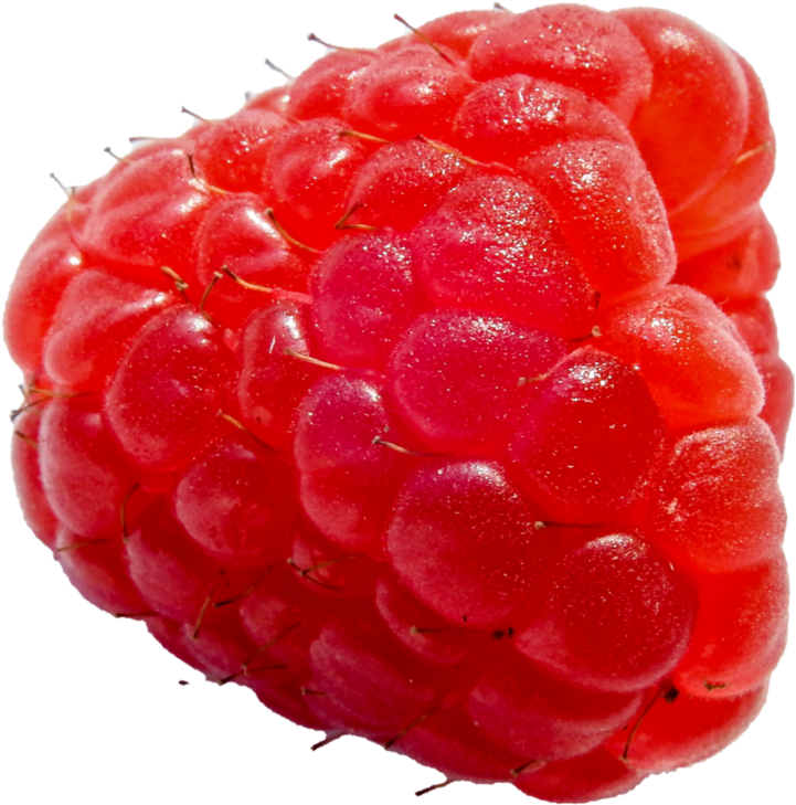 Fresh Red Raspberry Closeup.png PNG Image