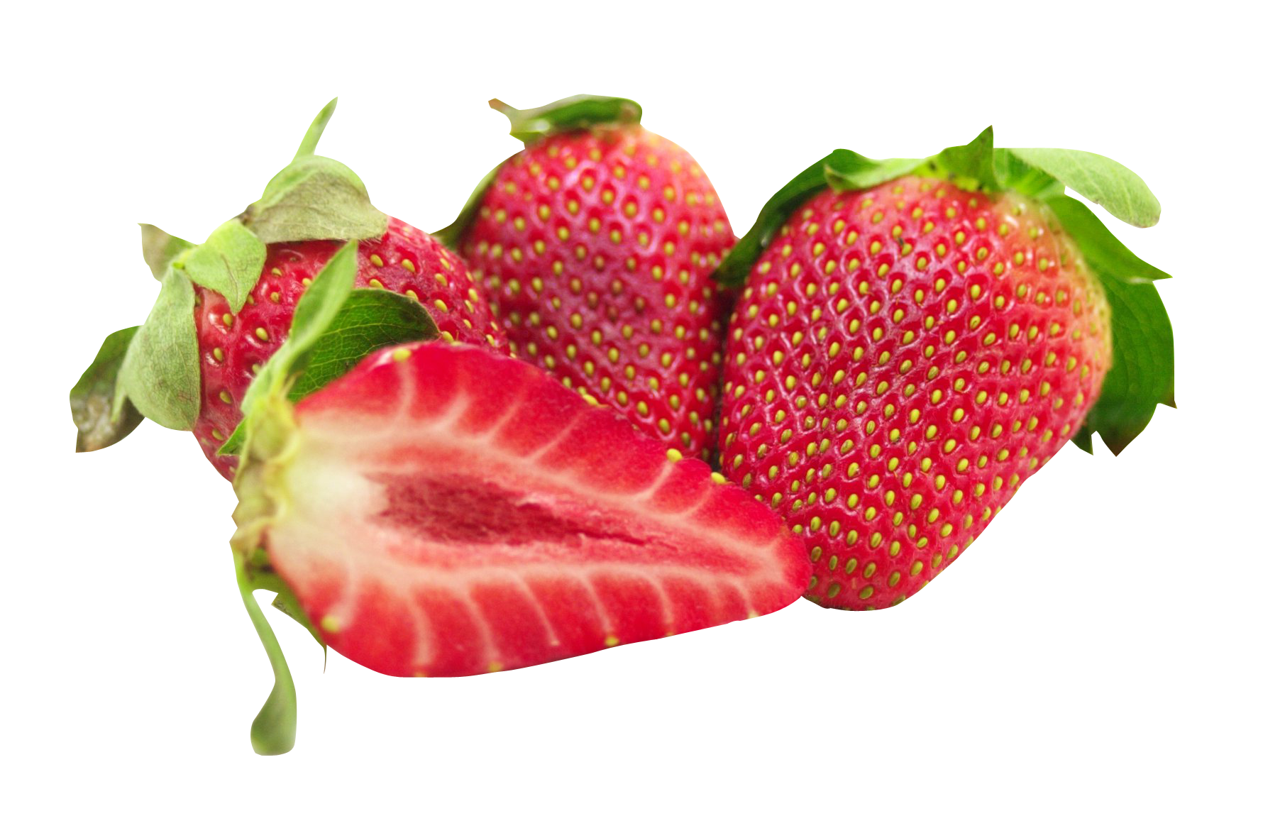 Fresh Strawberriesand Slice Transparent Background PNG Image