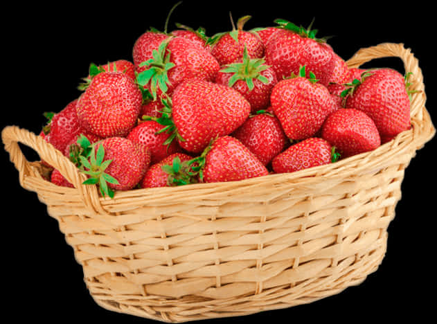 Fresh Strawberriesin Basket PNG Image