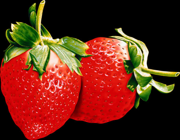 Fresh Strawberrieswith Water Droplets PNG Image