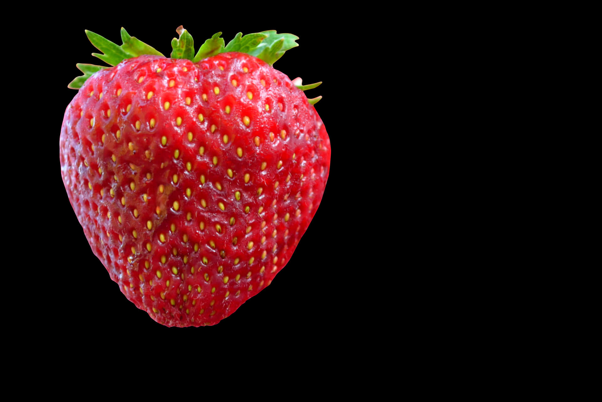 Fresh Strawberry Black Background PNG Image