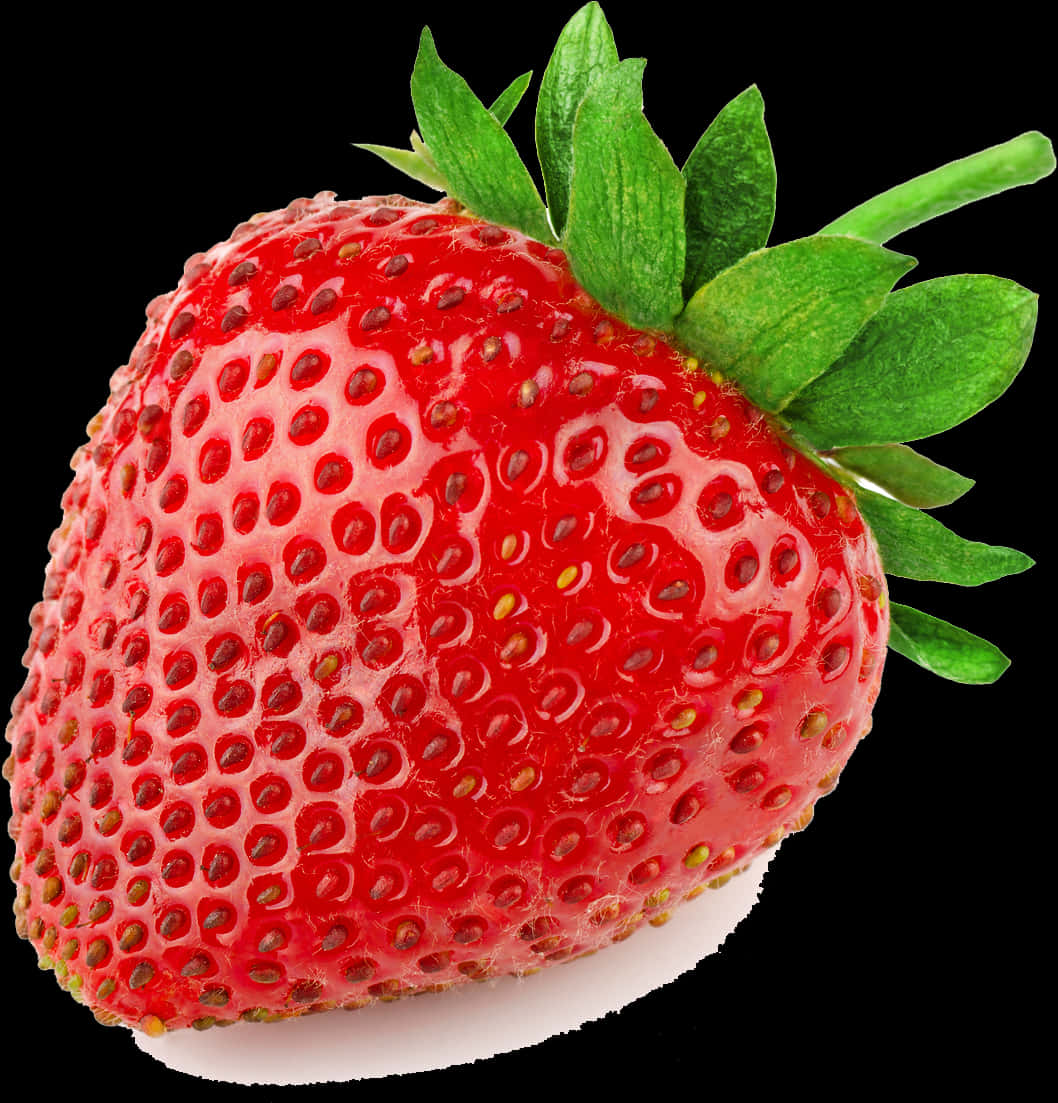 Fresh Strawberry Isolatedon Black PNG Image