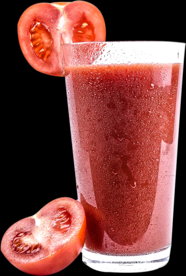 Fresh Tomato Juice Glass PNG Image