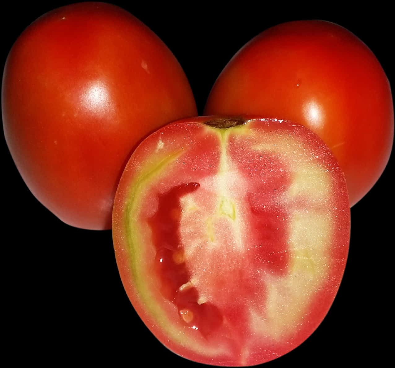 Fresh Tomatoesand Sliced Half PNG Image