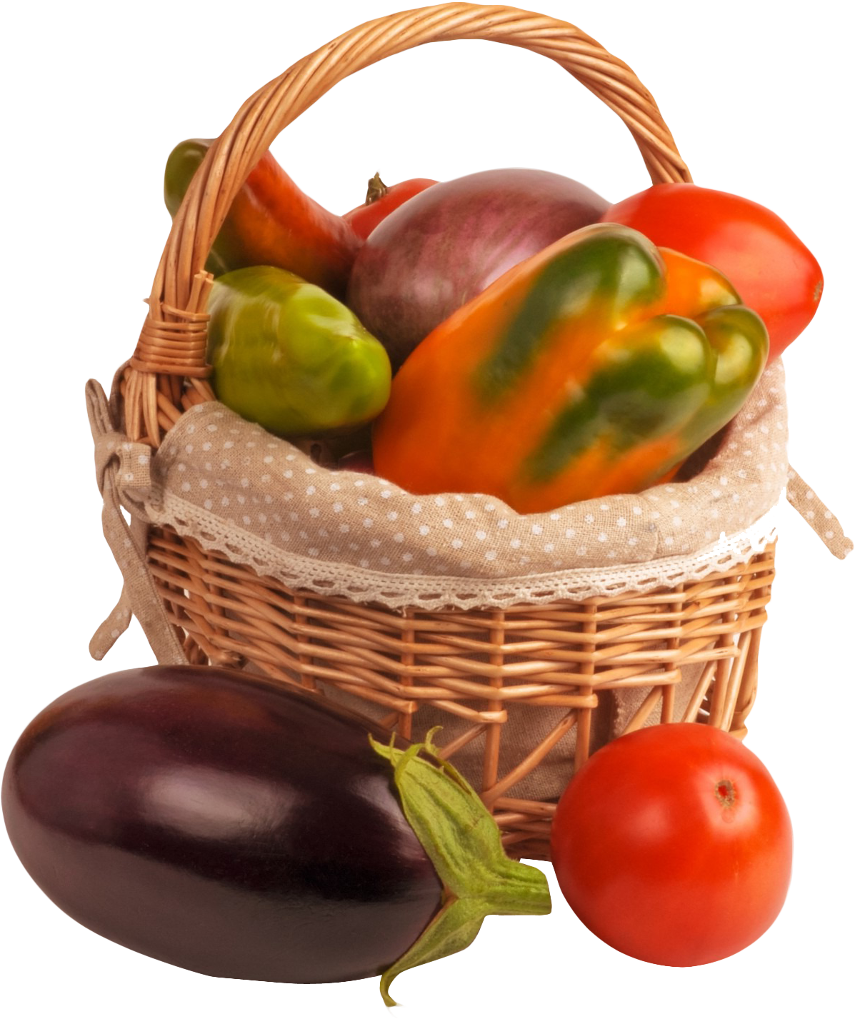 Fresh Vegetable Basket Assortment PNG Image