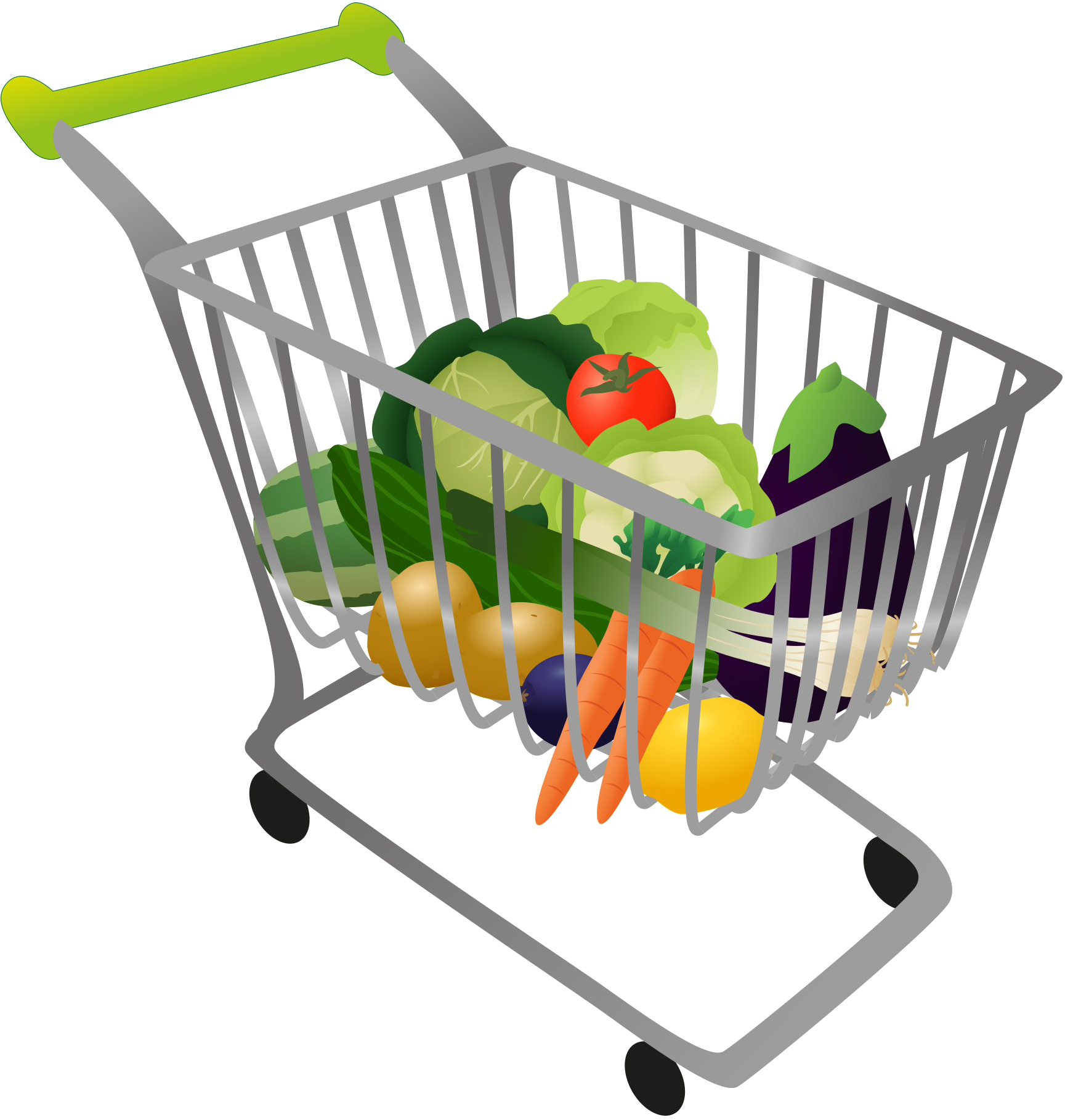 Fresh Vegetablesin Shopping Cart PNG Image