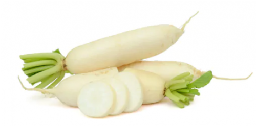 Fresh White Daikon Radishes PNG Image