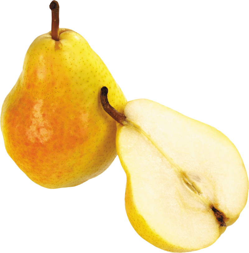 Fresh Yellow Pear Half Cut PNG Image