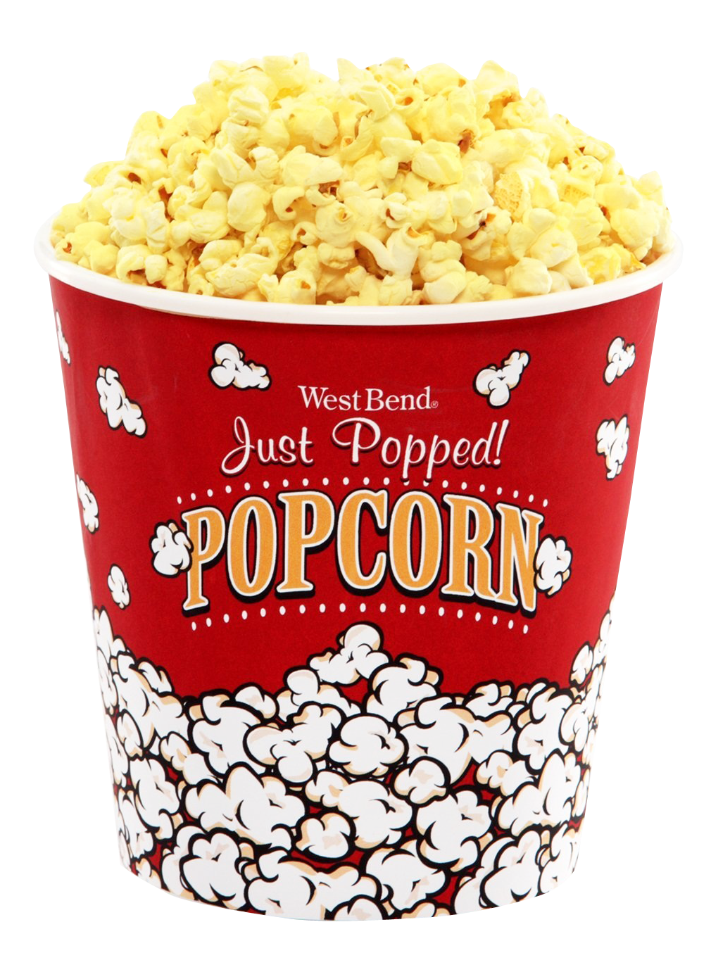 Freshly Popped Popcorn Bucket PNG Image