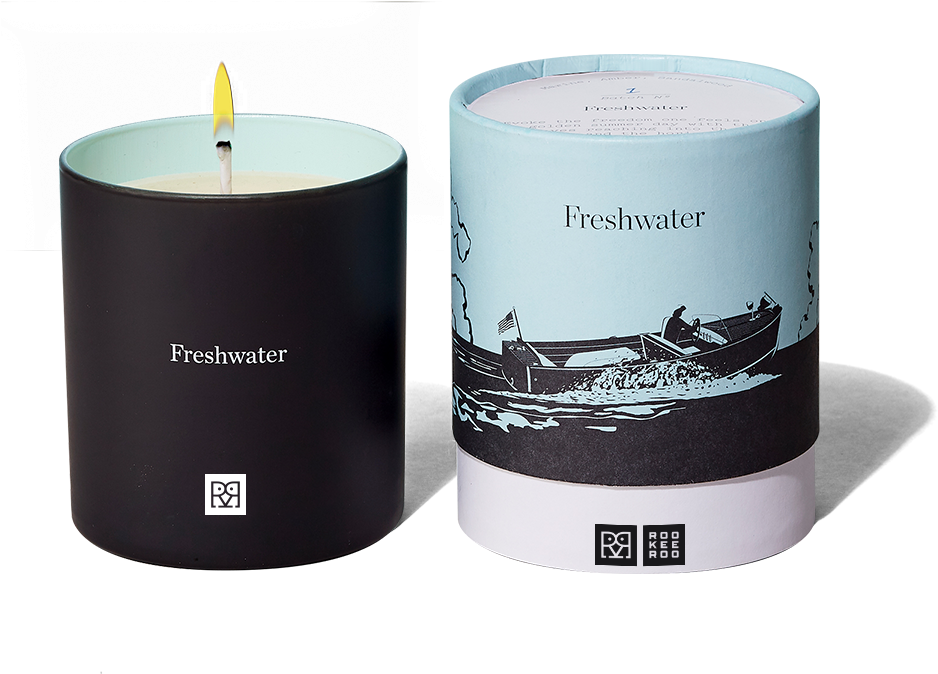 Freshwater Scented Candleand Packaging PNG Image