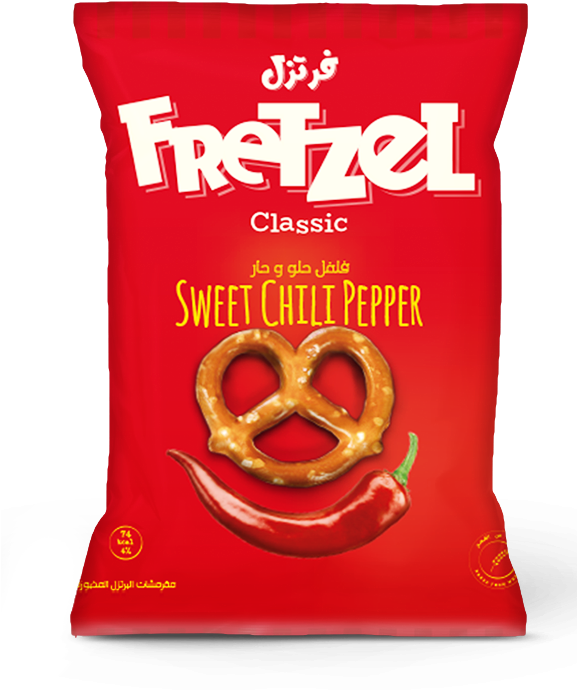 Fretzel Sweet Chili Pepper Pretzel Snack Package PNG Image