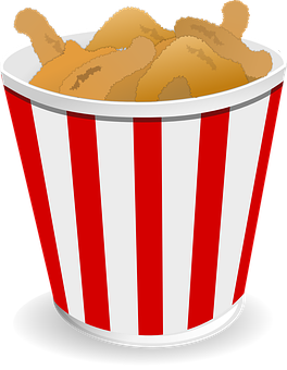 Fried Chicken Bucket Illustration PNG Image