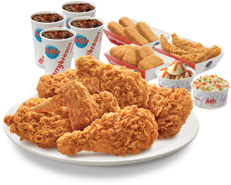 Fried Chicken Feast Spread.png PNG Image