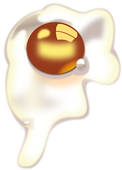 Fried Egg Cartoon Illustration PNG Image