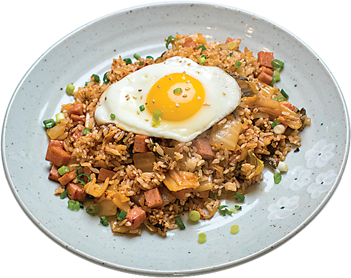 Fried Eggon Fried Rice Dish PNG Image