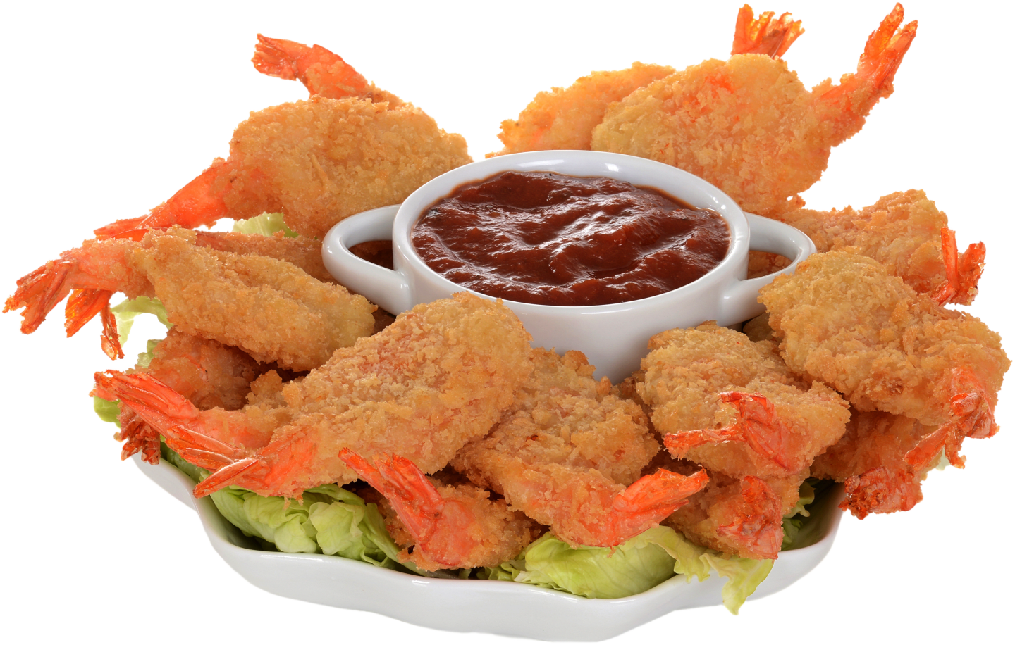 Fried Shrimp Platterwith Dipping Sauce PNG Image