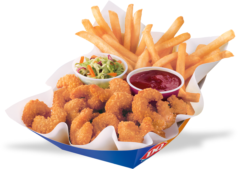 Fried Shrimpand Fries Combo PNG Image