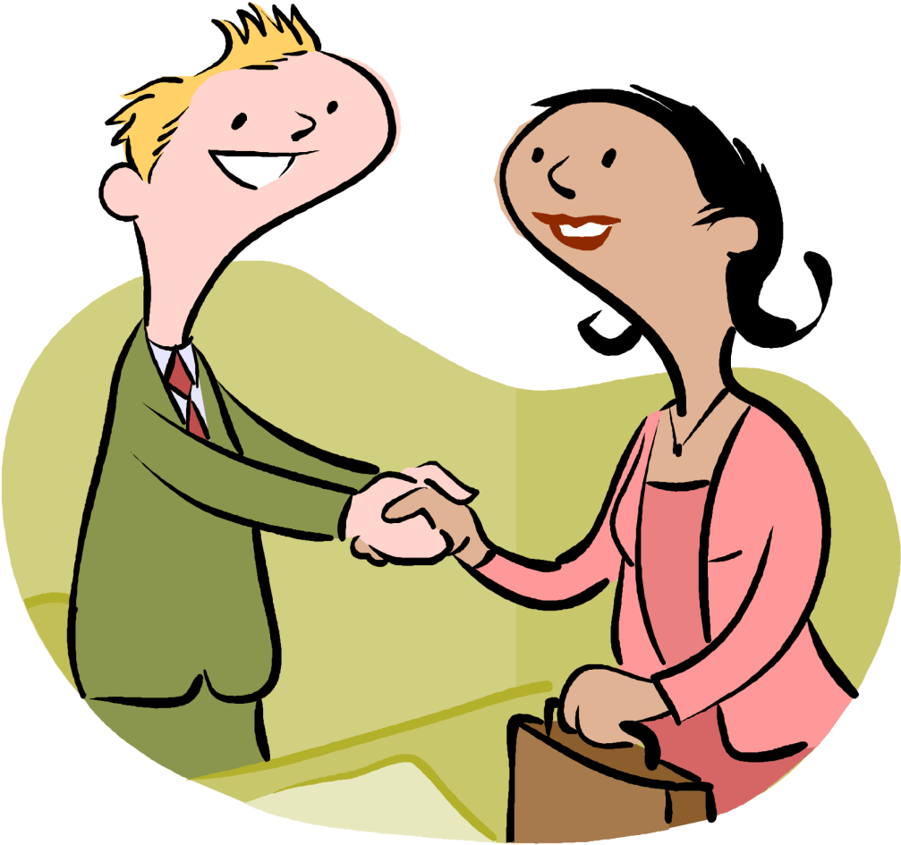 Friendly Business Handshake Cartoon PNG Image