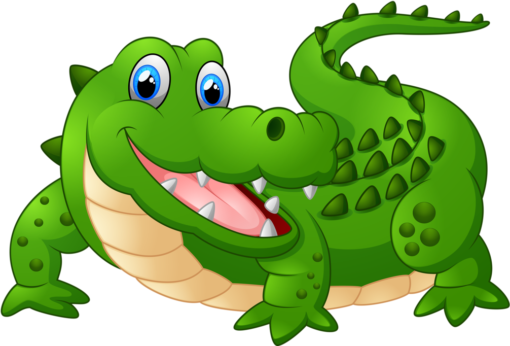 Friendly Cartoon Crocodile PNG Image