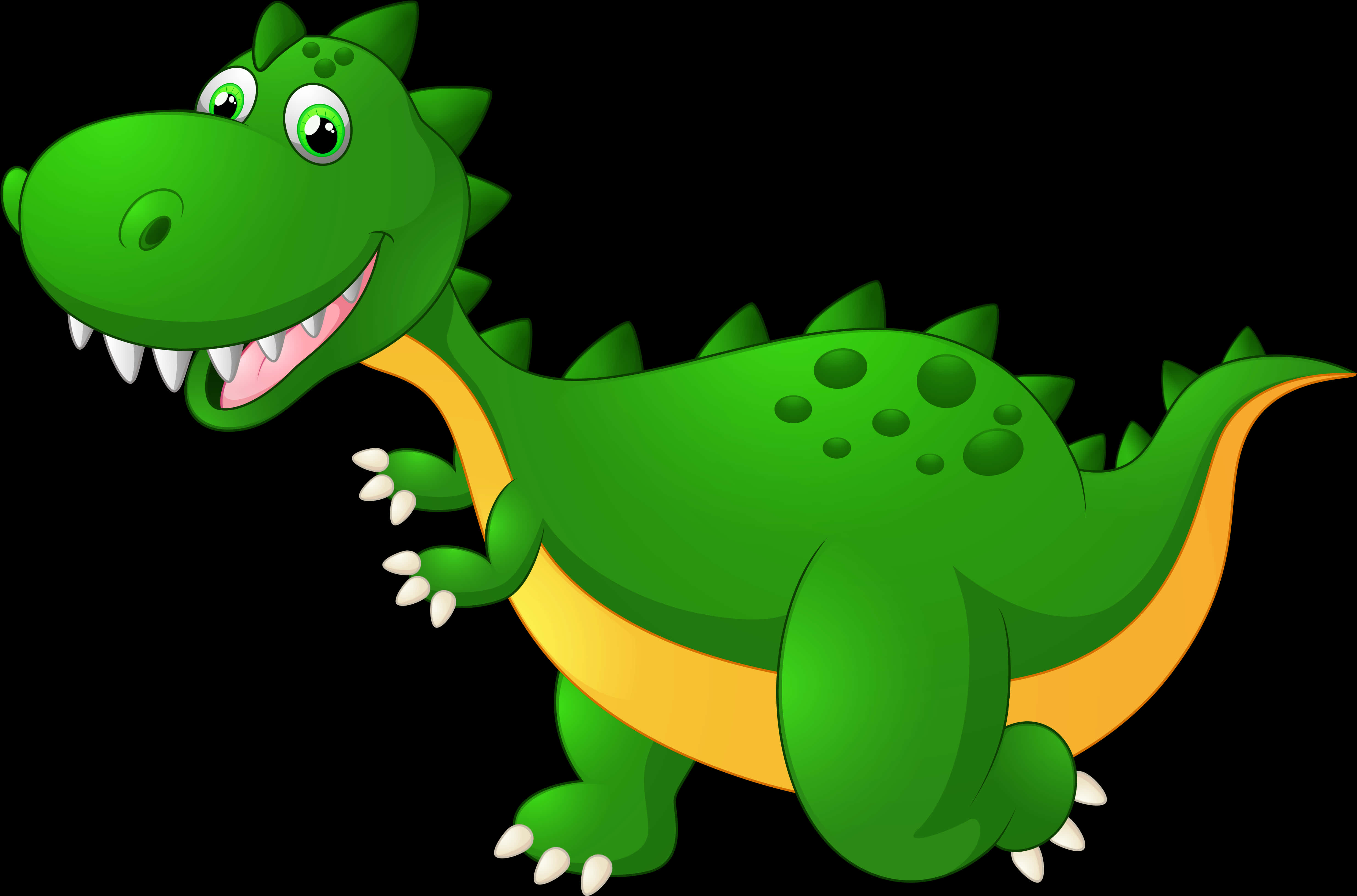 Friendly Cartoon Dinosaur PNG Image