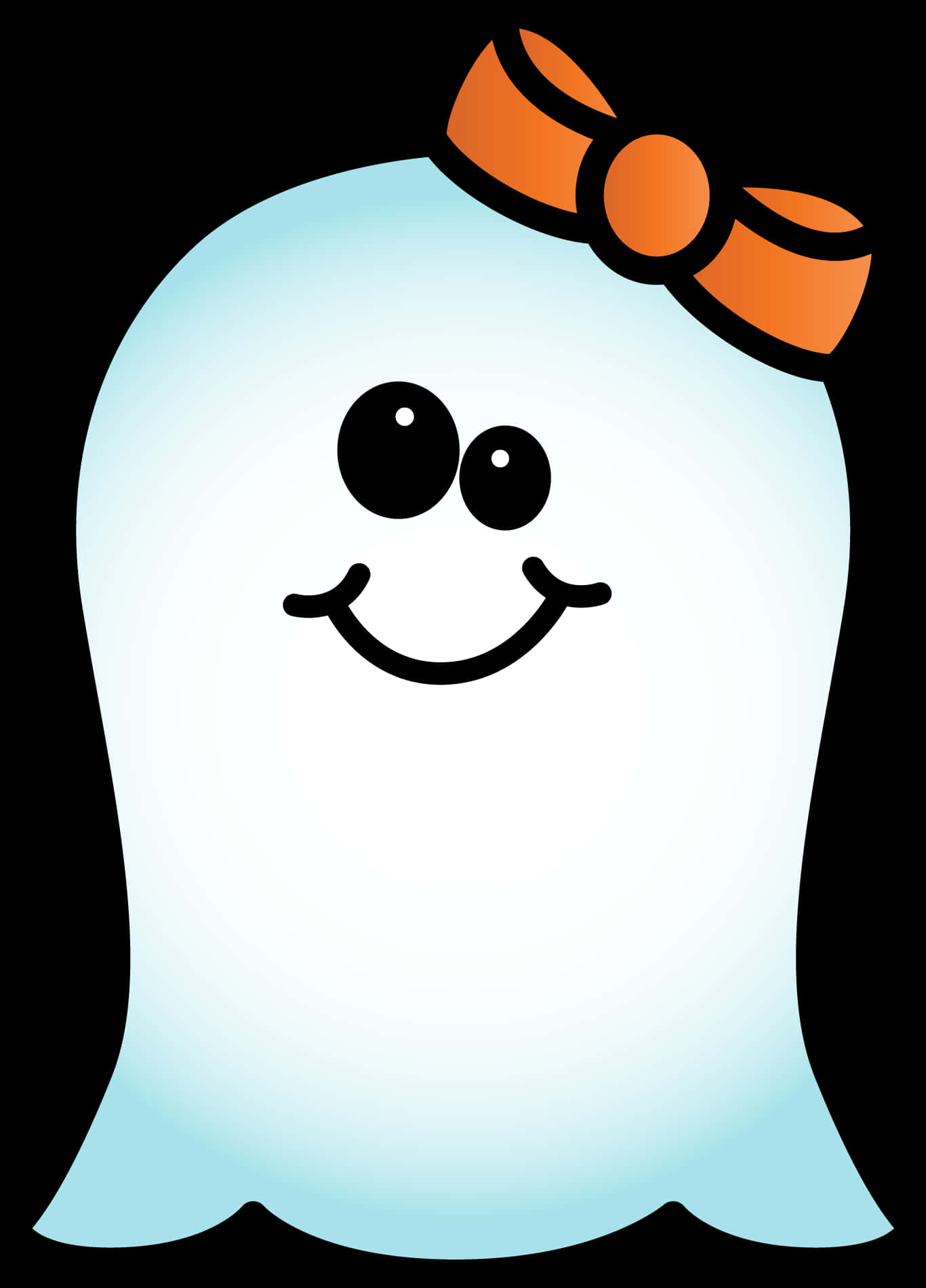 Friendly Cartoon Ghost With Bow PNG Image