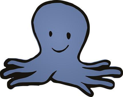 Friendly Cartoon Octopus PNG Image