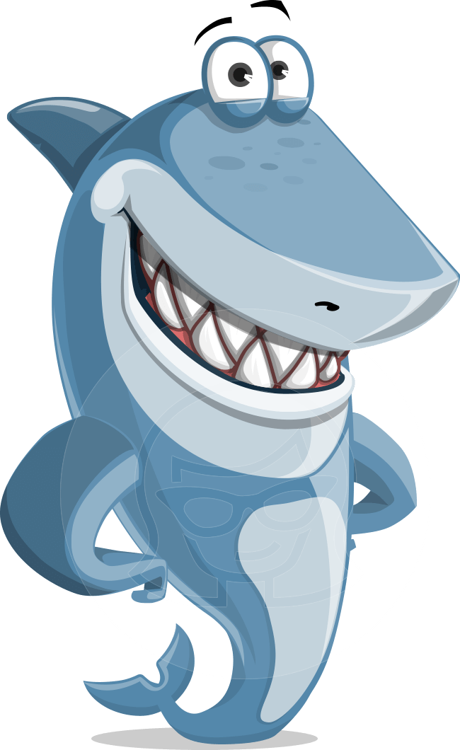 Friendly Cartoon Shark PNG Image