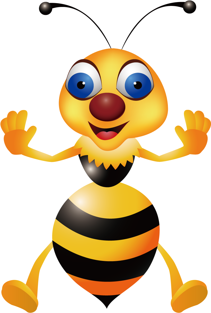 Friendly Cartoon Wasp PNG Image