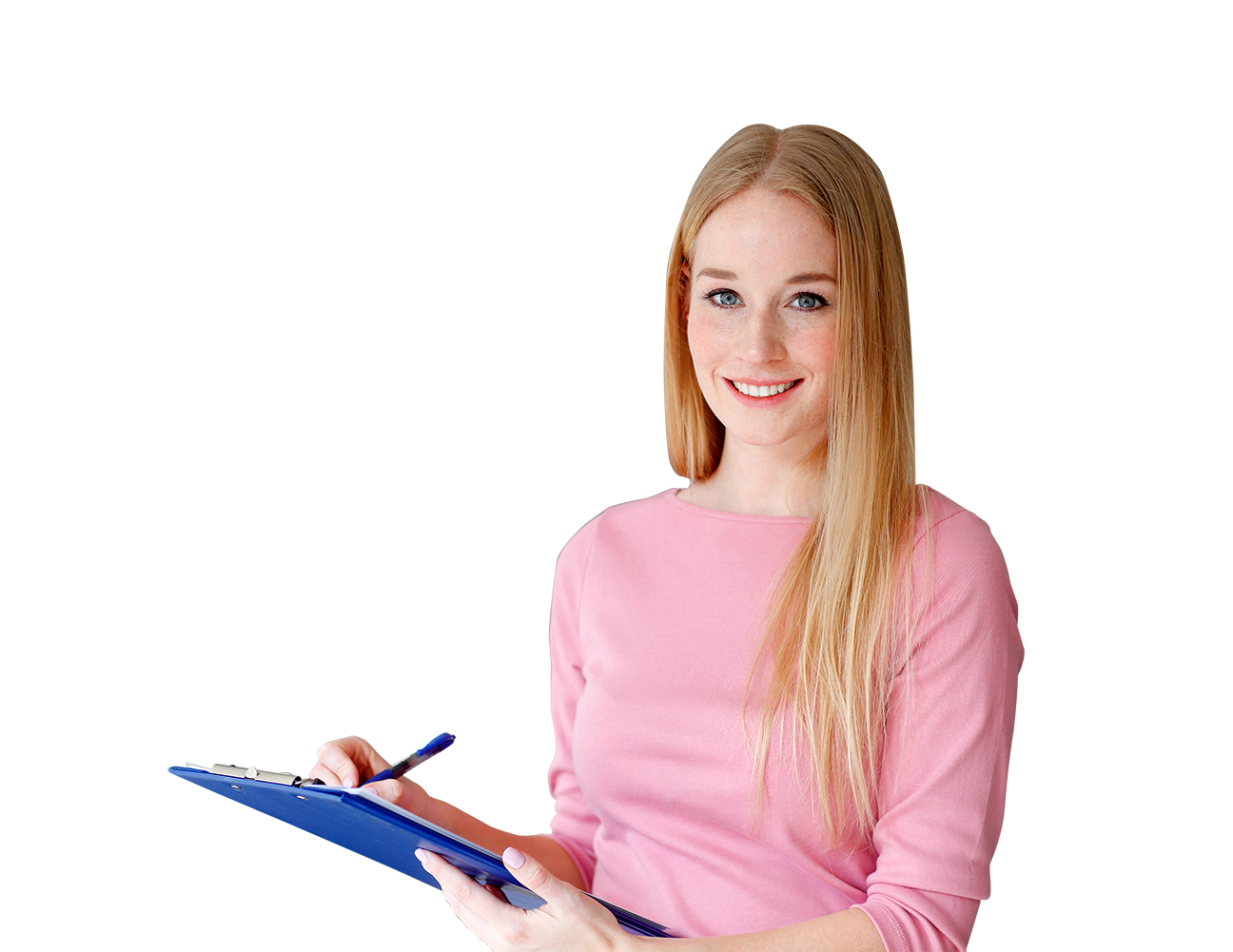 Friendly Dental Assistantwith Clipboard PNG Image