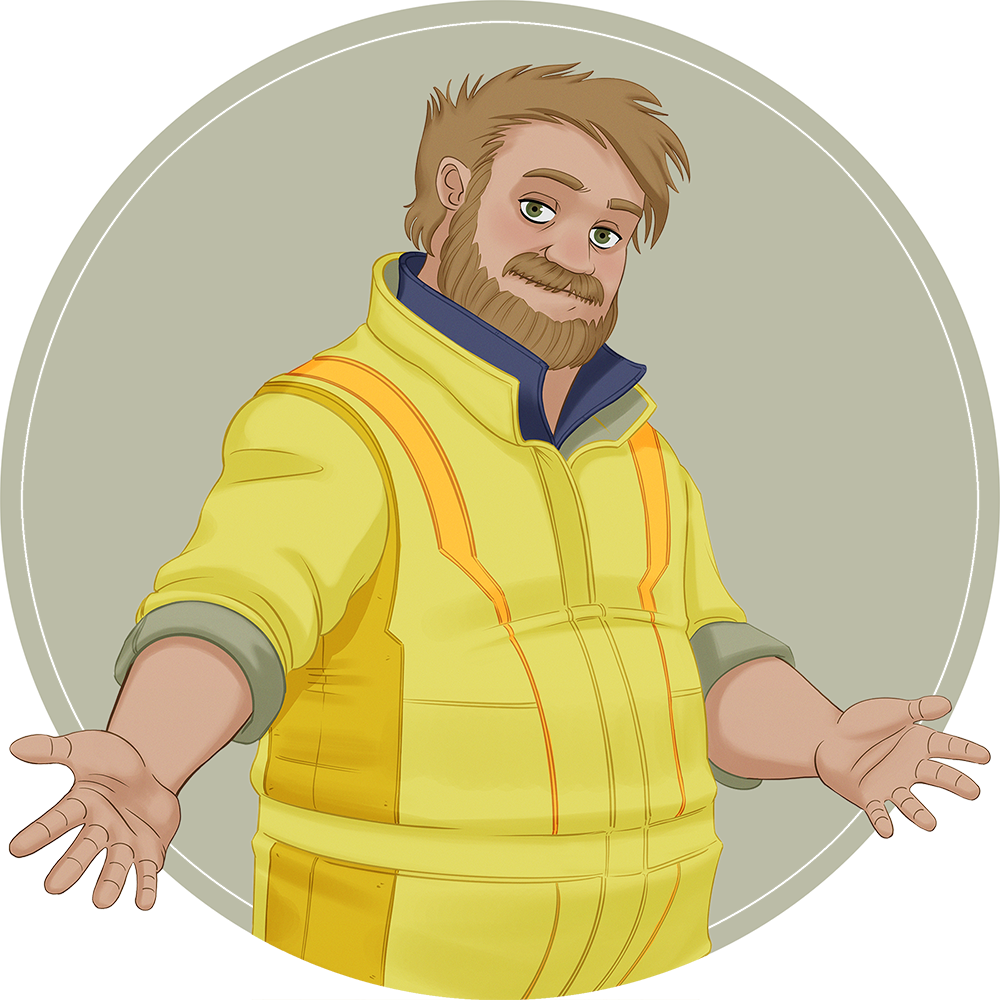 Friendly Janitor Cartoon Character PNG Image