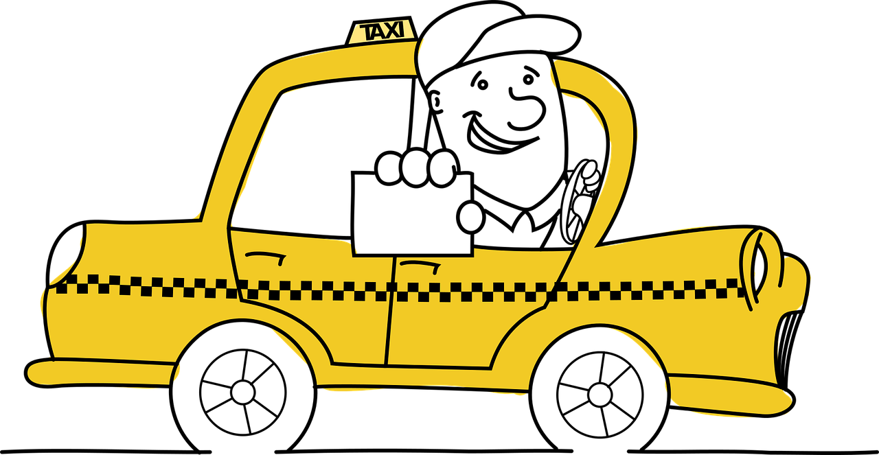 Friendly Taxi Driver Cartoon PNG Image