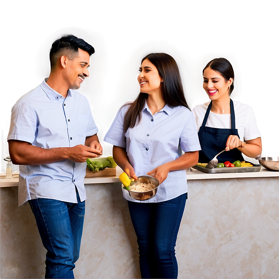 Friends Cooking Together Png Vgd PNG Image