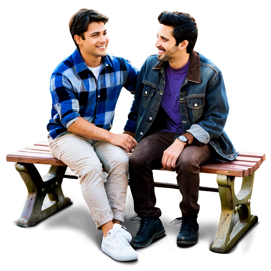 Friends On A Bench Png Upt PNG Image