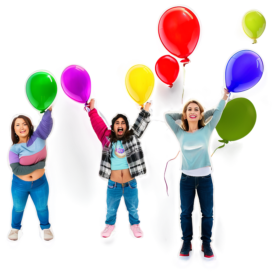 Friends With Balloons Png 30 PNG Image