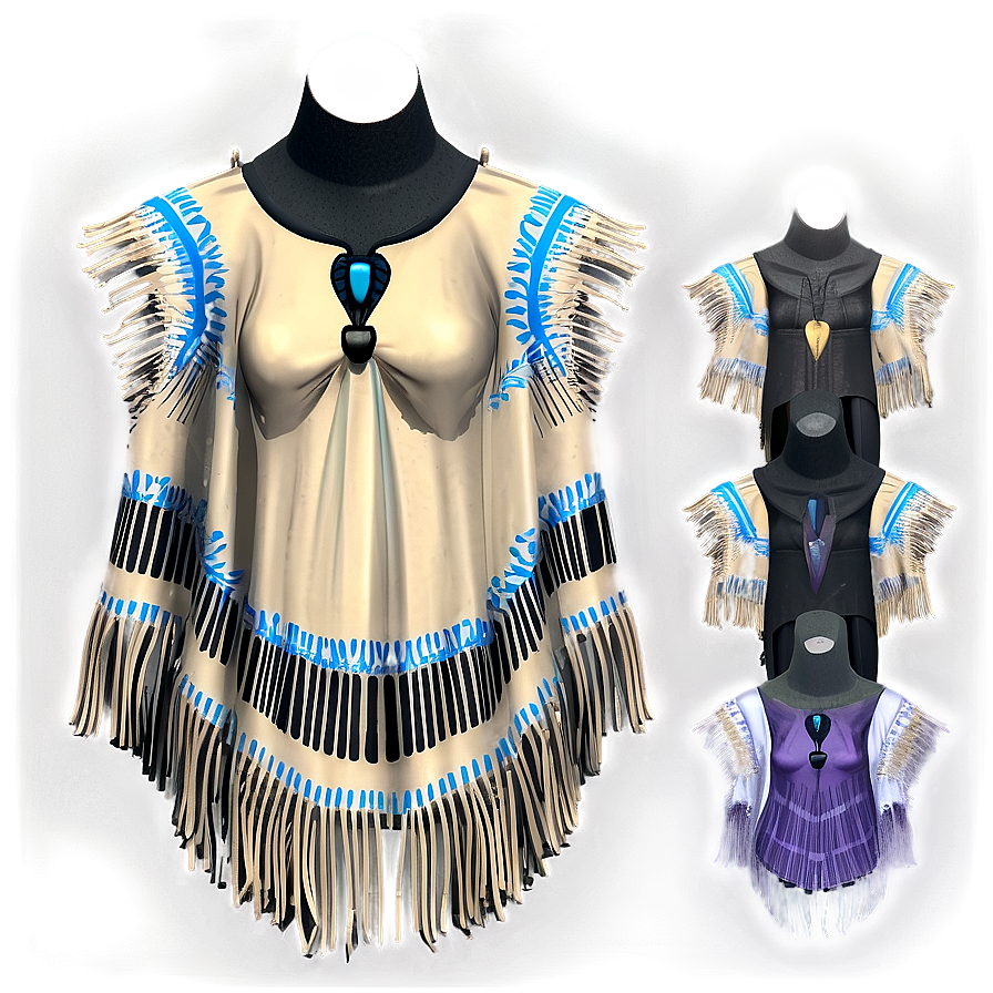 Fringed Poncho Look Png Grd57 PNG Image