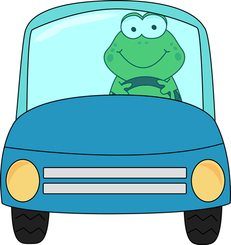 Frog Driving Cartoon Car.png PNG Image