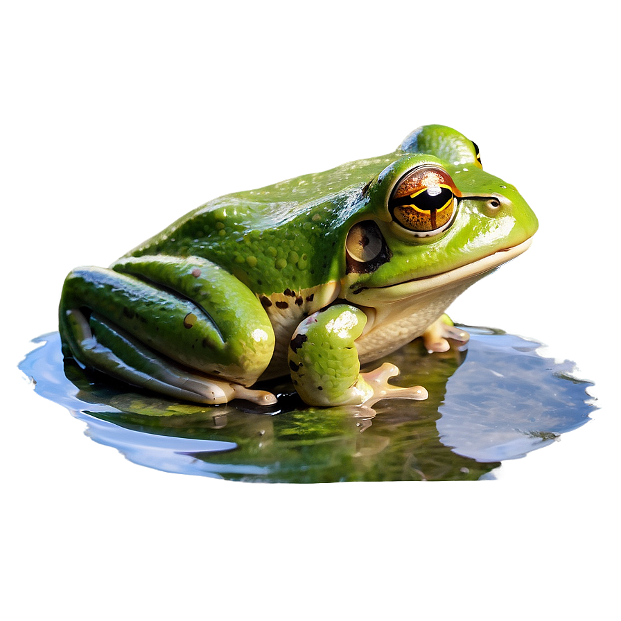 Frog In Pond Scenery Png 05032024 PNG Image