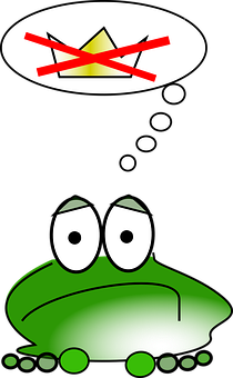 Frog Thinking About Crown Illustration PNG Image