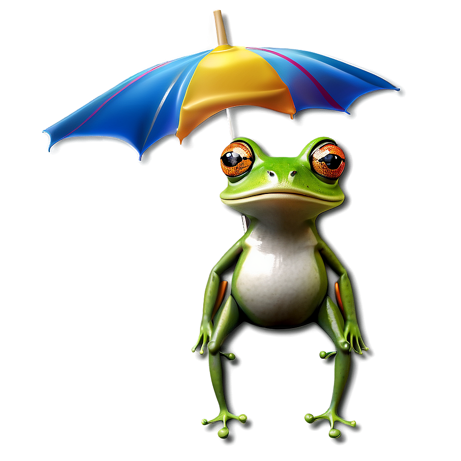 Frog Under Umbrella Png 06212024 PNG Image